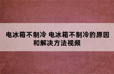 电冰箱不制冷 电冰箱不制冷的原因和解决方法视频